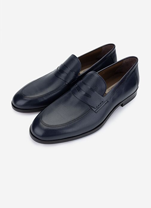 Valmenti Erkek Hakiki Deri Lacivert Klasik Ayakkabı - Görsel 6