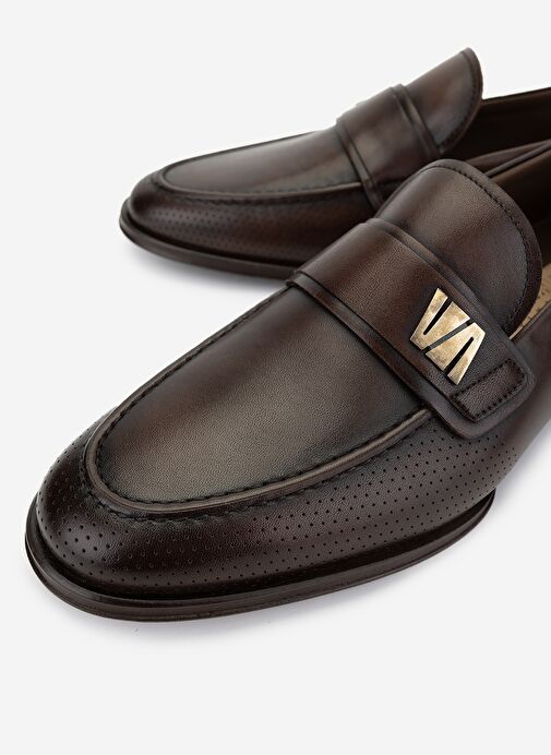 Valmenti Erkek Hakiki Deri Kahverengi Klasik Ayakkabı - Görsel 4