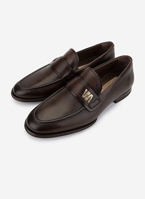 Valmenti Erkek Hakiki Deri Kahverengi Klasik Ayakkabı - Görsel 6