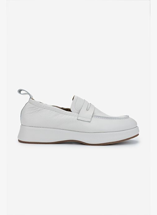 Valmenti Erkek Hakiki Deri Kırık Beyaz Loafer Ayakkabı - Görsel 2