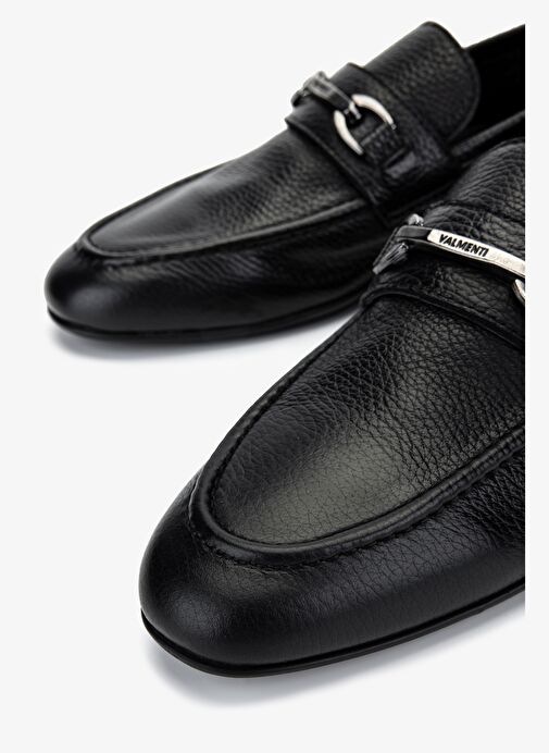 Valmenti Erkek Hakiki Deri Siyah Deri Klasik Ayakkabı - Görsel 4
