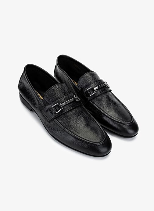 Valmenti Erkek Hakiki Deri Siyah Deri Klasik Ayakkabı - Görsel 3