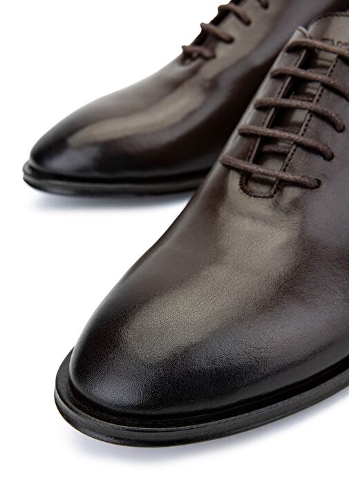 Tamer Tanca Erkek Hakiki Deri Kahverengi Klasik Ayakkabı - Görsel 5