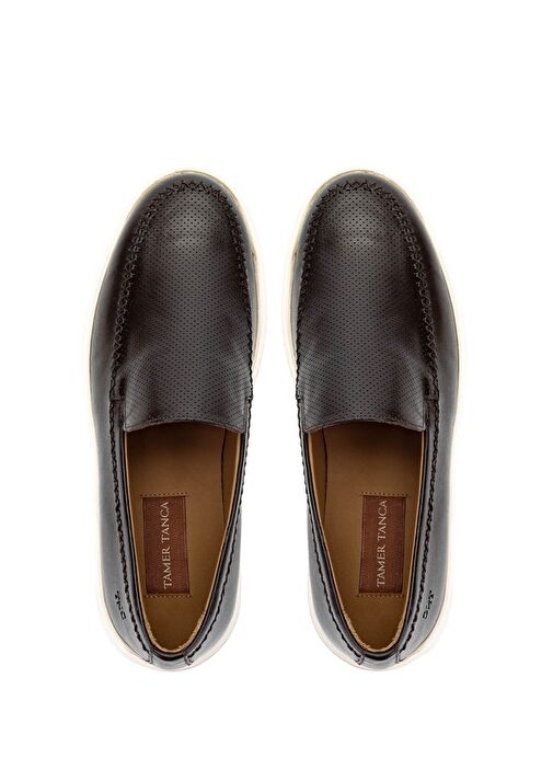 Tamer Tanca Erkek Hakiki Deri Kahverengi Loafer Ayakkabı - Görsel 6