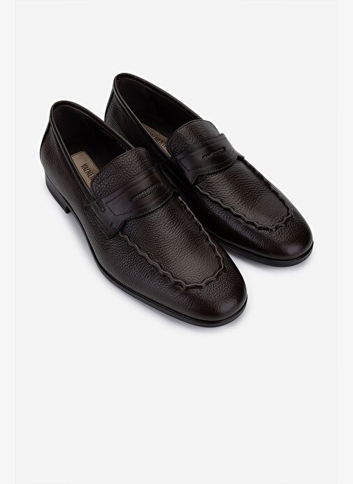 Valmenti Erkek Hakiki Deri Kahverengi Klasik Ayakkabı - Görsel 3