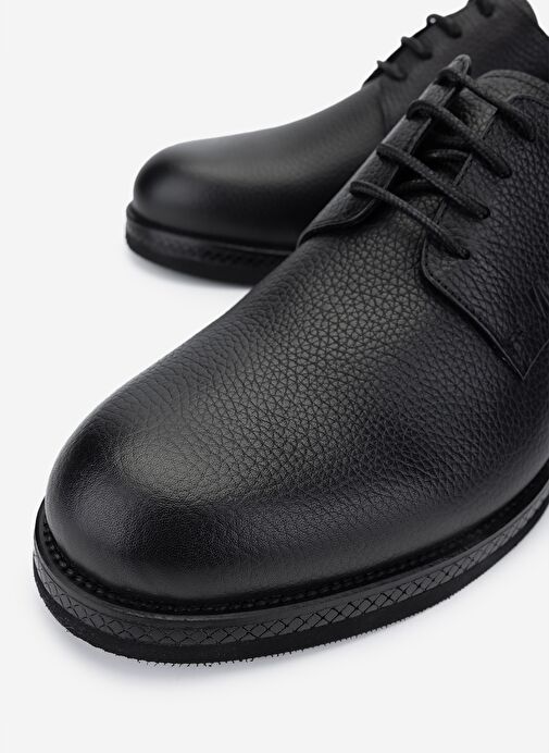 Valmenti Erkek Hakiki Deri Siyah Floter Klasik Ayakkabı - Görsel 4