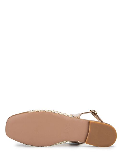 Tamer Tanca Kadın Deri & Tekstil Bej Babet Ayakkabı - Görsel 4