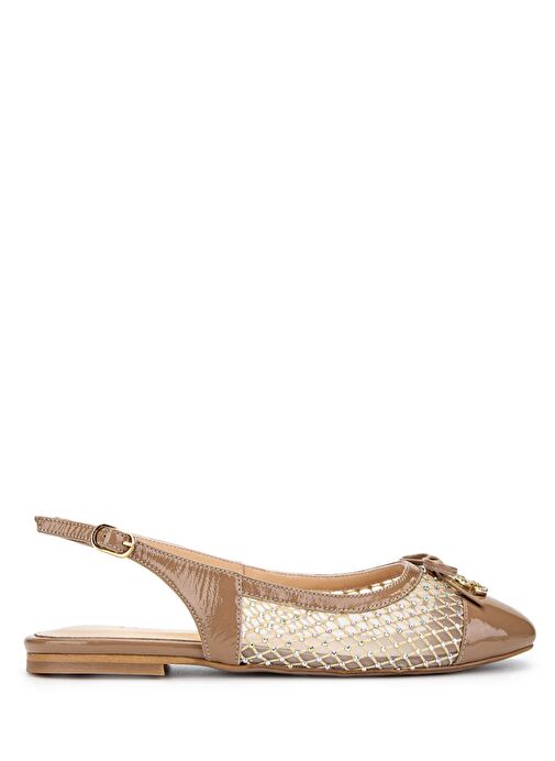 Tamer Tanca Kadın Deri & Tekstil Bej Babet Ayakkabı - Görsel 2