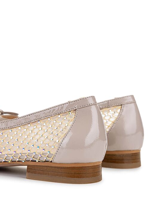 Tamer Tanca Kadın Deri & Tekstil Bej Babet Ayakkabı - Görsel 6