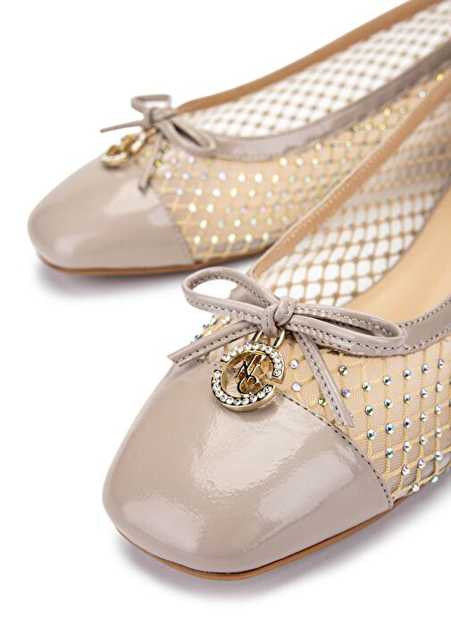 Tamer Tanca Kadın Deri & Tekstil Bej Babet Ayakkabı - Görsel 5