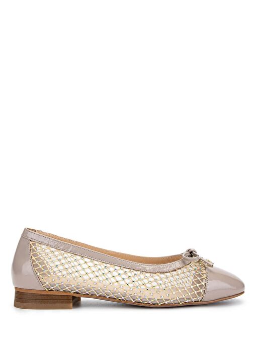 Tamer Tanca Kadın Deri & Tekstil Bej Babet Ayakkabı - Görsel 2