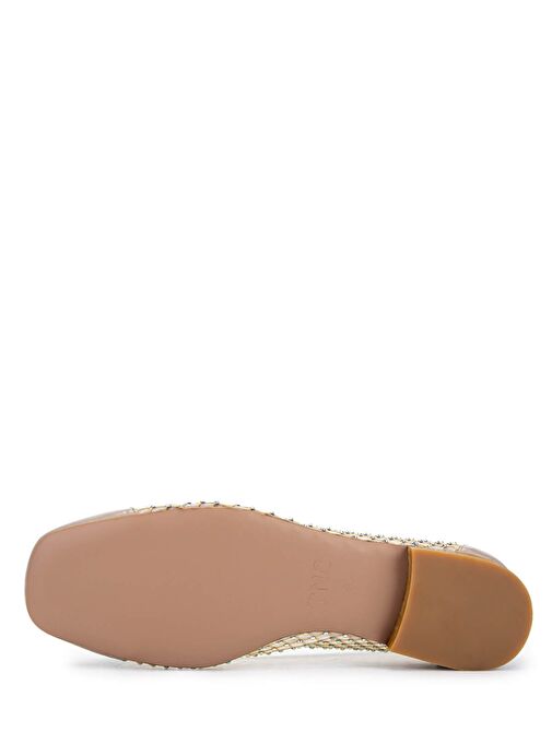 Tamer Tanca Kadın Deri & Tekstil Bej Babet Ayakkabı - Görsel 4