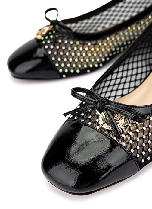 Tamer Tanca Kadın Deri & Tekstil Siyah Rugan Babet Ayakkabı - Görsel 5