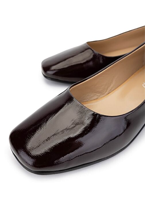 Tamer Tanca Kadın Hakiki Deri Bordo Rugan Topuklu Ayakkabı - Görsel 4