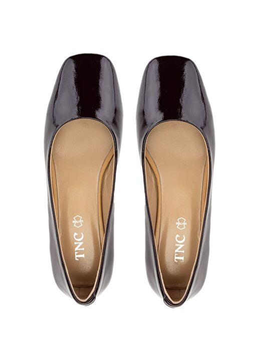 Tamer Tanca Kadın Hakiki Deri Bordo Rugan Topuklu Ayakkabı - Görsel 6