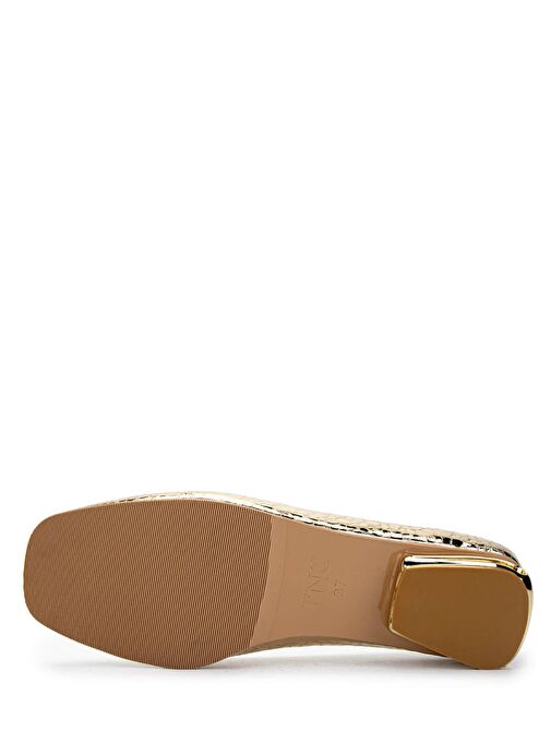 Tamer Tanca Kadın Hakiki Deri Gold Rugan Rugan Topuklu Ayakkabı - Görsel 4