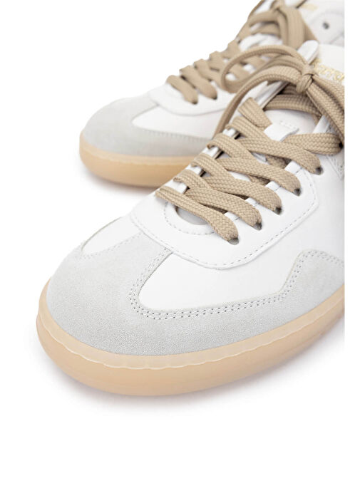 Barracuda Erkek Hakiki Deri Beyaz/Kahverengi Sneakers & Spor Ayakkabı - Görsel 4