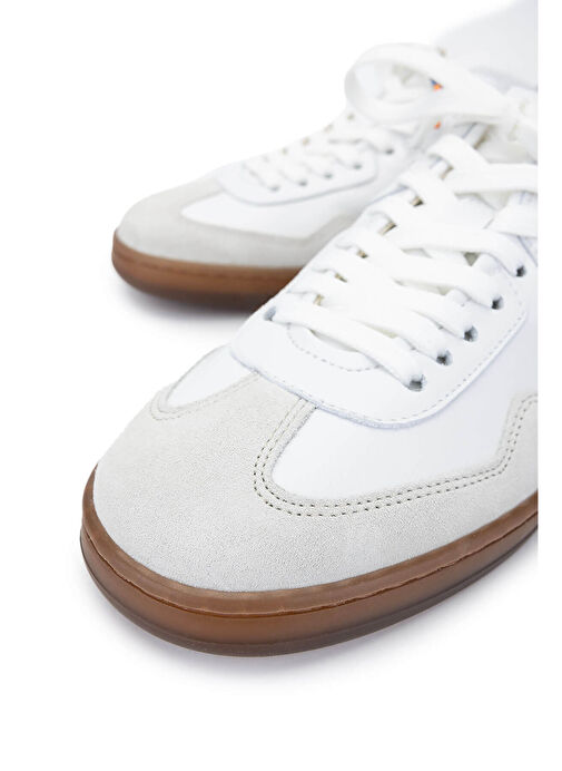 Barracuda Erkek Hakiki Deri Beyaz/Siyah Sneakers & Spor Ayakkabı - Görsel 4