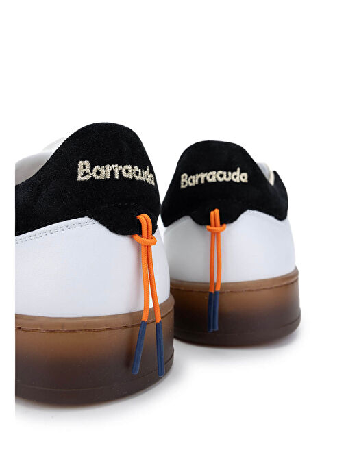 Barracuda Erkek Hakiki Deri Beyaz/Siyah Sneakers & Spor Ayakkabı - Görsel 6