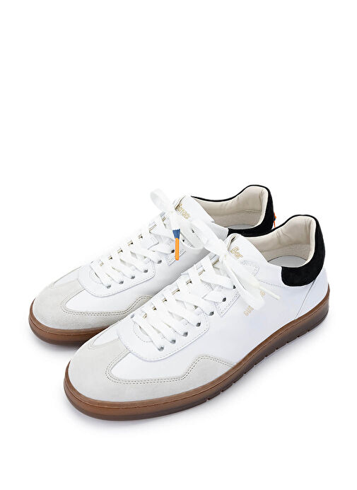 Barracuda Erkek Hakiki Deri Beyaz/Siyah Sneakers & Spor Ayakkabı - Görsel 7