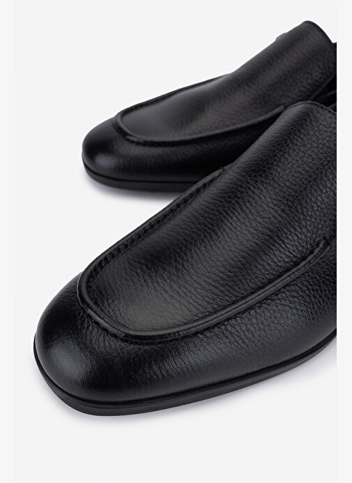 Valmenti Erkek Hakiki Deri Siyah Floter Klasik Ayakkabı - Görsel 4