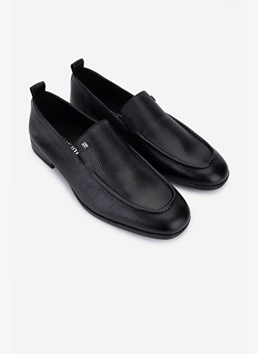 Valmenti Erkek Hakiki Deri Siyah Floter Klasik Ayakkabı - Görsel 3
