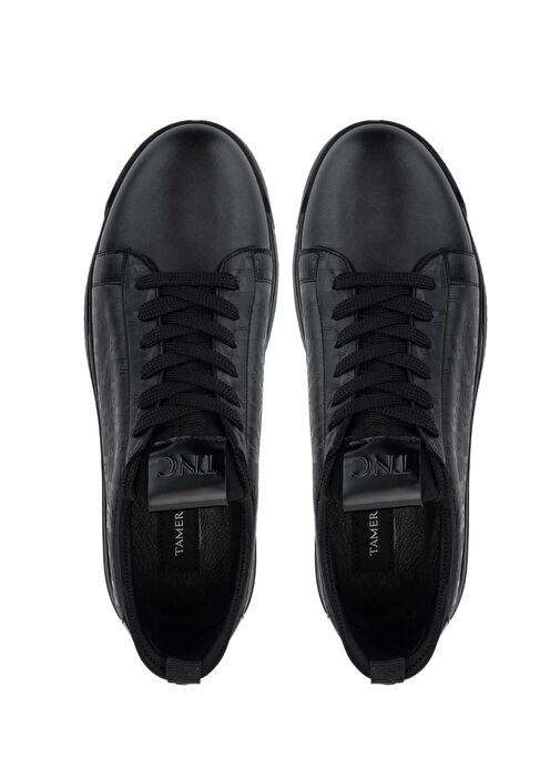 Tamer Tanca Erkek Hakiki Deri Siyah Sneakers & Spor Ayakkabı - Görsel 6
