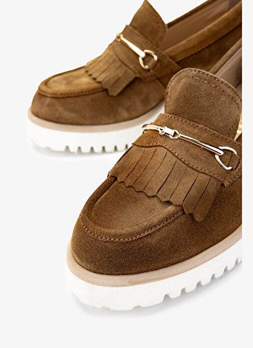 Valmenti Kadın Hakiki Deri Taba Süet Topuklu Ayakkabı - Görsel 6