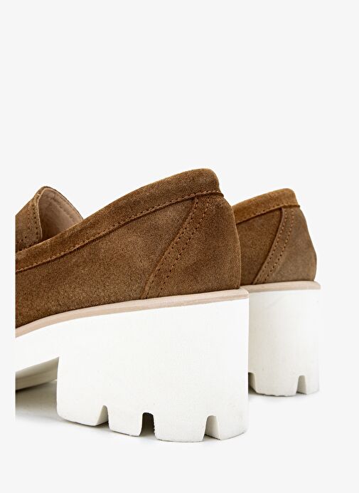 Valmenti Kadın Hakiki Deri Taba Süet Topuklu Ayakkabı - Görsel 4