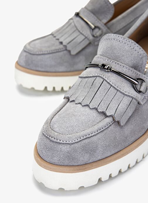 Valmenti Kadın Hakiki Deri Taş Süet Topuklu Ayakkabı - Görsel 4