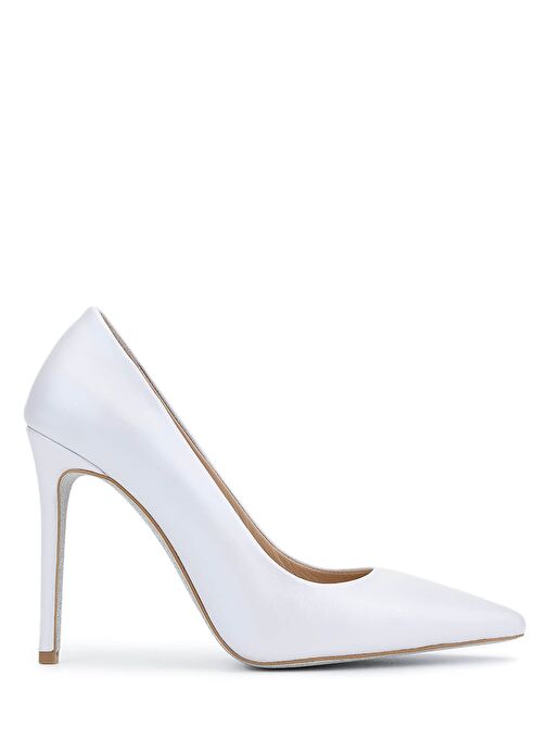 Tamer Tanca Kadın Hakiki Deri Beyaz Sedef Topuklu Ayakkabı - Görsel 2