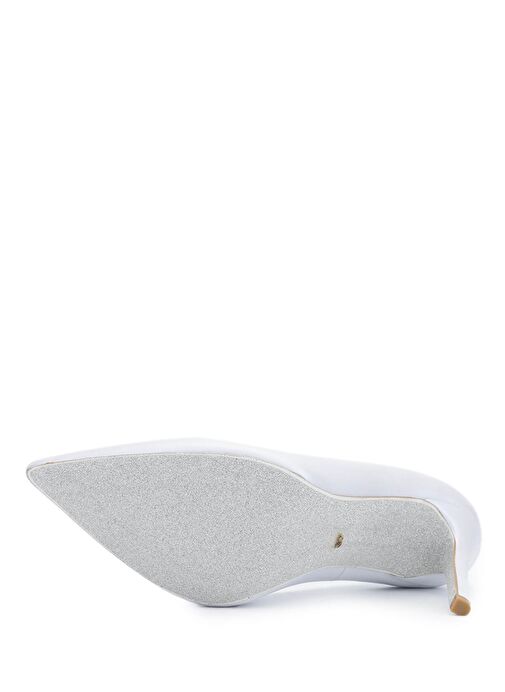 Tamer Tanca Kadın Hakiki Deri Beyaz Sedef Topuklu Ayakkabı - Görsel 5