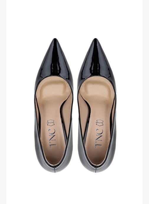 Tamer Tanca Kadın Hakiki Deri Siyah Rugan Topuklu Ayakkabı - Görsel 6