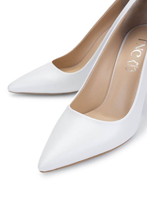 Tamer Tanca Kadın Hakiki Deri Beyaz Sedef Topuklu Ayakkabı - Görsel 4
