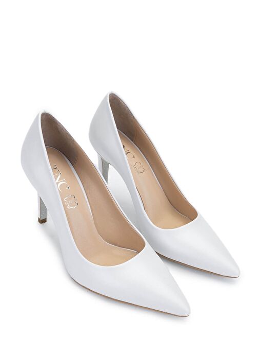 Tamer Tanca Kadın Hakiki Deri Beyaz Sedef Topuklu Ayakkabı - Görsel 3