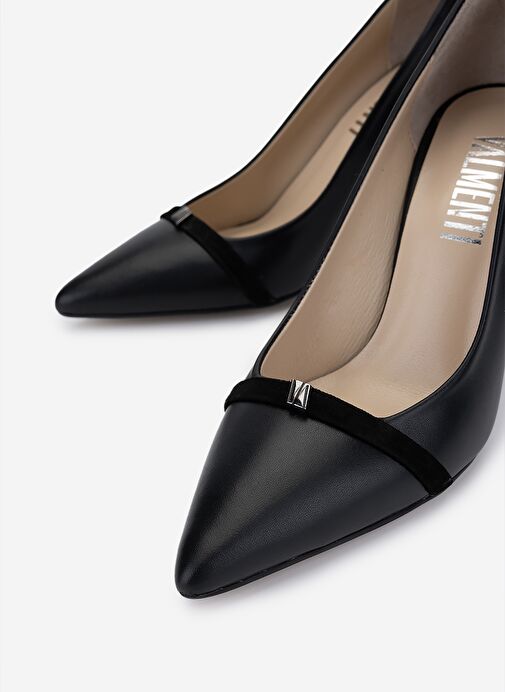 Valmenti Kadın Hakiki Deri Siyah Deri Topuklu Ayakkabı - Görsel 4