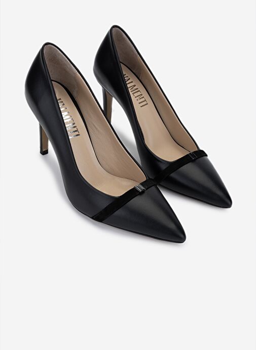 Valmenti Kadın Hakiki Deri Siyah Deri Topuklu Ayakkabı - Görsel 3