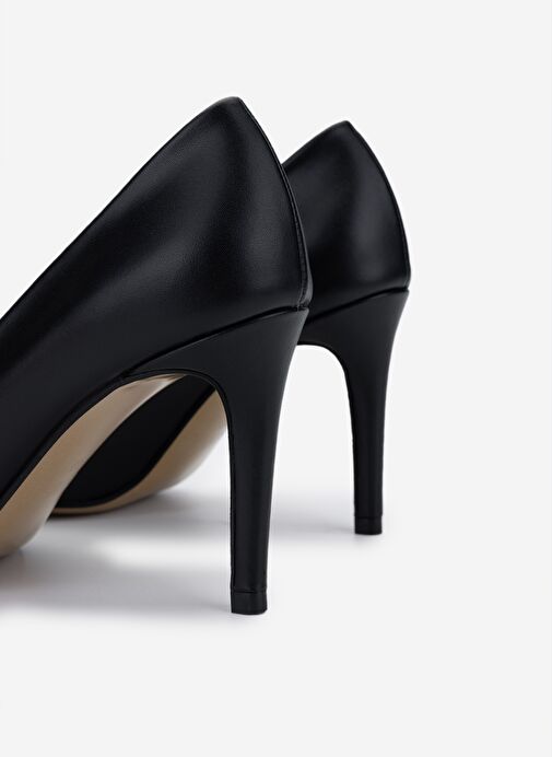 Valmenti Kadın Hakiki Deri Siyah Deri Topuklu Ayakkabı - Görsel 5