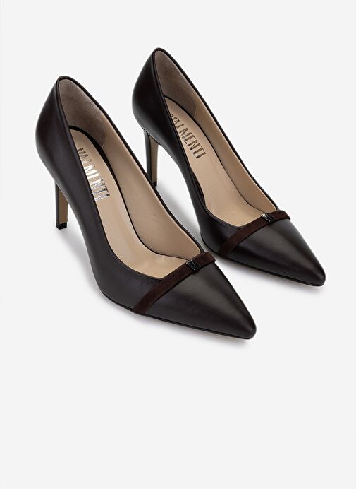 Valmenti Kadın Hakiki Deri Kahverengi Topuklu Ayakkabı - Görsel 3