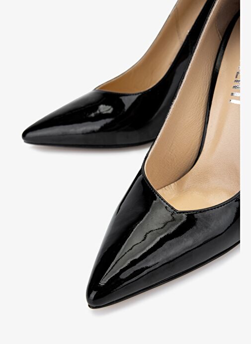 Valmenti Kadın Hakiki Deri Siyah Rugan Topuklu Ayakkabı - Görsel 4