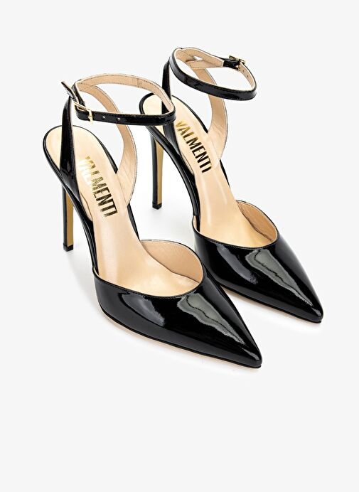 Valmenti Kadın Hakiki Deri Siyah Rugan Topuklu Ayakkabı - Görsel 2