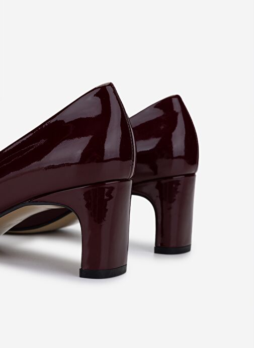 Valmenti Kadın Hakiki Deri Bordo Rugan Topuklu Ayakkabı - Görsel 5