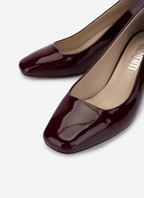 Valmenti Kadın Hakiki Deri Bordo Rugan Topuklu Ayakkabı - Görsel 4