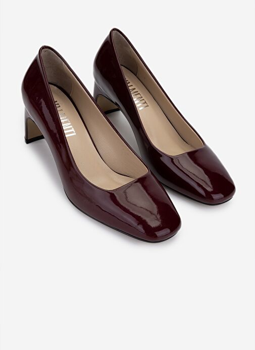Valmenti Kadın Hakiki Deri Bordo Rugan Topuklu Ayakkabı - Görsel 3
