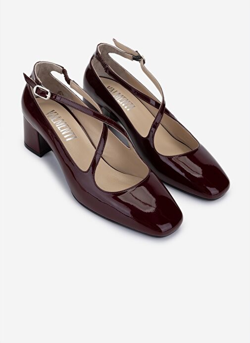 Valmenti Kadın Hakiki Deri Bordo Rugan Topuklu Ayakkabı - Görsel 3