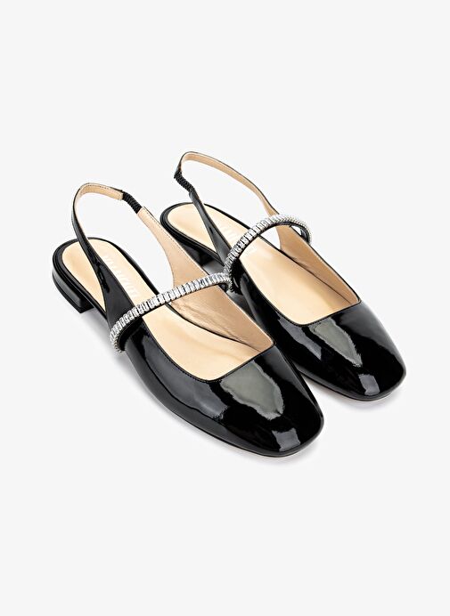 Valmenti Kadın Hakiki Deri Siyah Rugan Casual Ayakkabı - Görsel 3