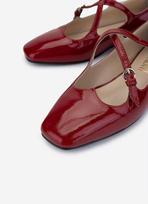 Valmenti Kadın Hakiki Deri Kırmızı Rugan Casual Ayakkabı - Görsel 4