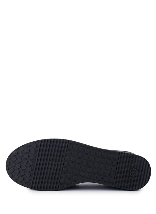 Tamer Tanca Kadın Hakiki Deri Siyah Taşlı Loafer Ayakkabı - Görsel 5