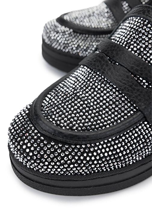 Tamer Tanca Kadın Hakiki Deri Beyaz Taşlı Loafer Ayakkabı - Görsel 4