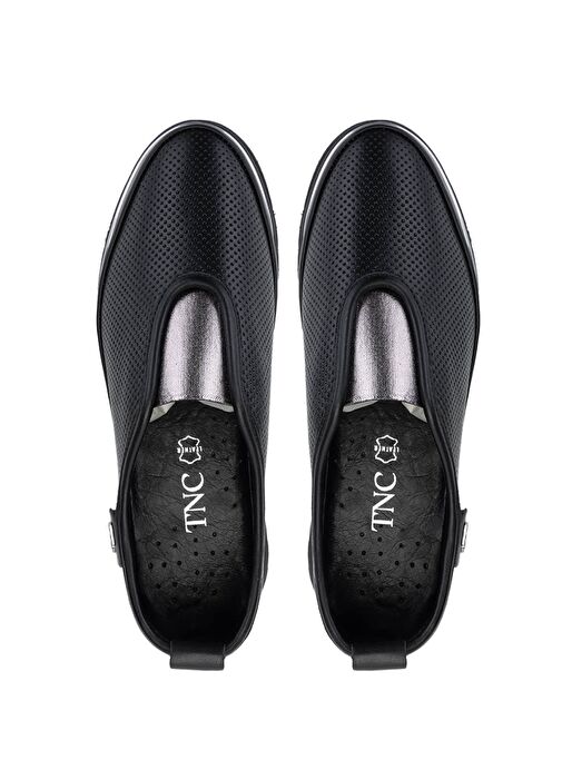 Tamer Tanca Kadın Hakiki Deri Siyah Comfort Ayakkabı - Görsel 6